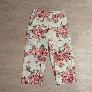 Code by Lifestyle Beige Floral Print Regular Fit Mid Rise Pants